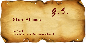 Gion Vilmos névjegykártya
